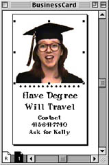 A business card design with an image in place